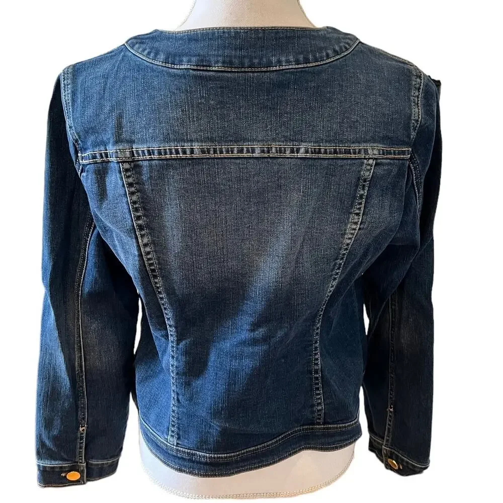 Chicos Stretch Denim Jean Jacket S